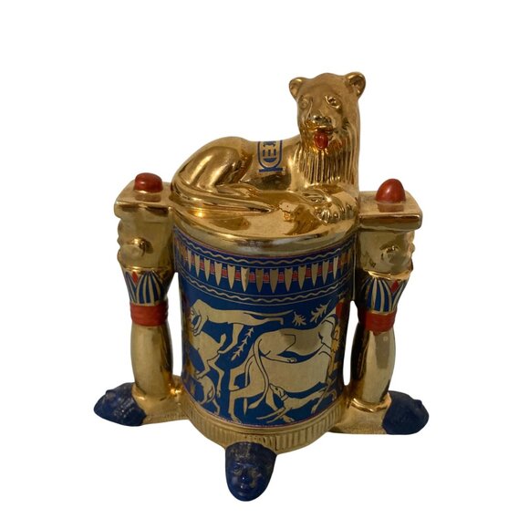 1989 Franklin Mint Treasures of King Tut Miniature Collectable Unguent Container - Picture 2 of 8